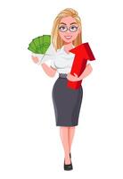 Beautiful blonde business woman vector