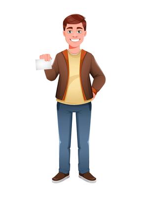 Young businessman cartoon character in flat style