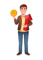 Young businessman cartoon character in flat style vector