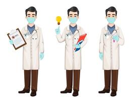 Doctor working during coronavirus outbreak vector