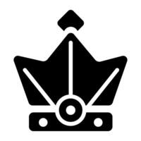 A glyph style icon of royal crown vector