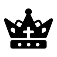 A glyph style icon of royal crown vector