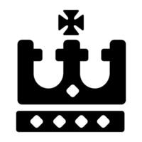 Royal headpiece icon designed in solid style vector