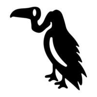 A glyph style icon of vulture vector