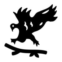 A glyph style icon of vulture vector