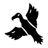 A glyph style icon of vulture vector
