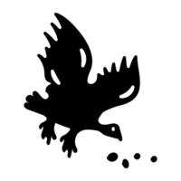 A glyph style icon of vulture vector