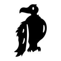 A glyph style icon of vulture vector
