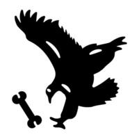 A glyph style icon of vulture vector