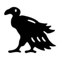 A glyph style icon of vulture vector