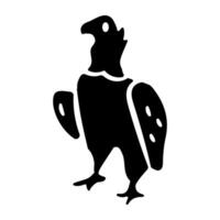 A glyph style icon of vulture vector