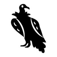 A glyph style icon of vulture vector