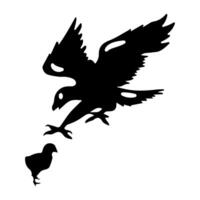 A glyph style icon of vulture vector