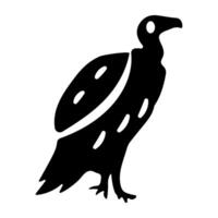 A glyph style icon of vulture vector