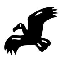 A glyph style icon of vulture vector