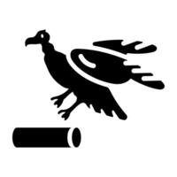 A glyph style icon of vulture vector