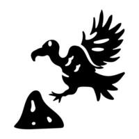 A glyph style icon of vulture vector