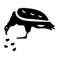A glyph style icon of vulture vector
