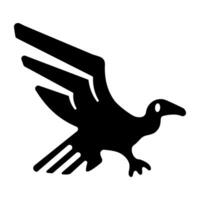 A glyph style icon of vulture vector