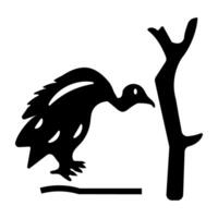 A glyph style icon of vulture vector