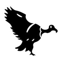 A glyph style icon of vulture vector