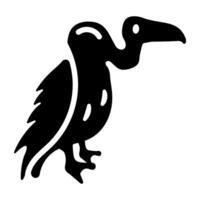 A glyph style icon of vulture vector