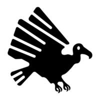 A glyph style icon of vulture vector