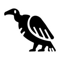 A glyph style icon of vulture vector