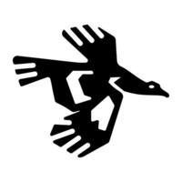 A glyph style icon of vulture vector