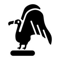 A glyph style icon of vulture vector