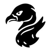 A glyph style icon of vulture vector