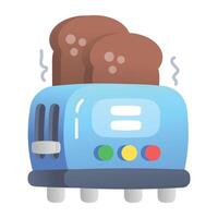 A flat icon of bread toaster vector
