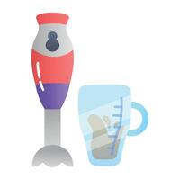 An immersion blender icon designed in flat style vector