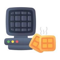 A waffle maker icon designed in flat style vector