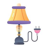 A table lamp flat icon vector