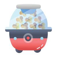 A flat style icon of popcorn maker machine vector