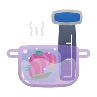 A flat icon of precision cooking vector