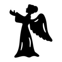 A glyph style icon of an icarus vector