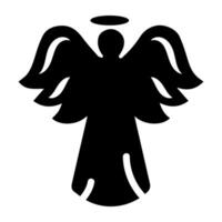 A glyph style icon of an icarus vector