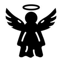 A glyph style icon of an icarus vector
