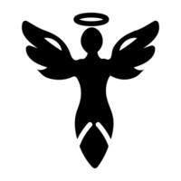 A glyph style icon of an icarus vector