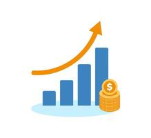 Flat Profit Element. Illustration Of Flat Net Income Isolated On Clean Background. Can Be Used As Profit, Increase And Dollar Symbols vector