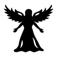 A glyph style icon of an icarus vector