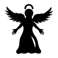 A glyph style icon of an icarus vector