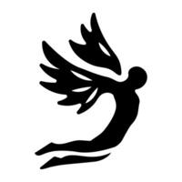 Icarus wings solid style icon vector