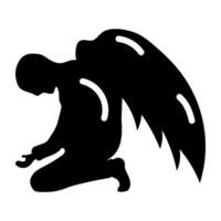 Icarus wings solid style icon vector