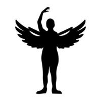 A glyph style icon of an icarus vector