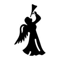 Icarus wings solid style icon vector