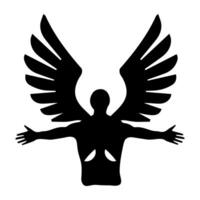 Icarus wings solid style icon vector