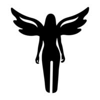 A glyph style icon of an icarus vector